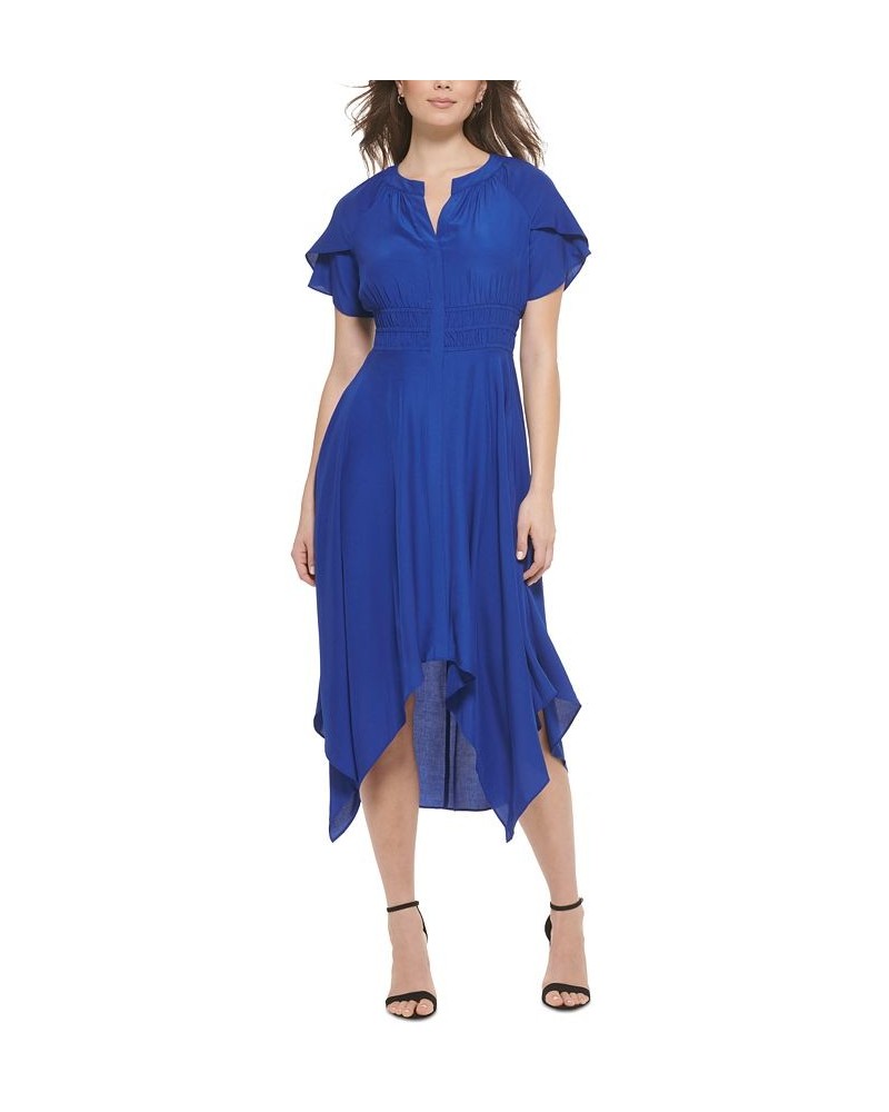 Handkerchief-Hem Midi Dress Blue $54.28 Dresses