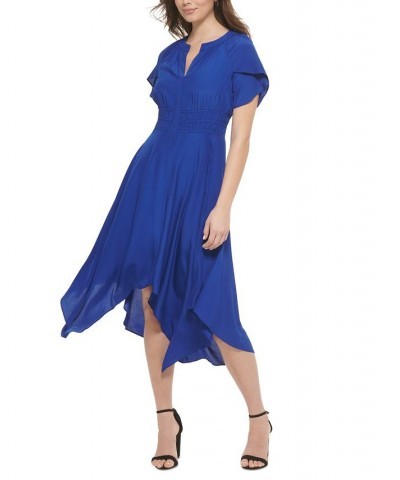 Handkerchief-Hem Midi Dress Blue $54.28 Dresses