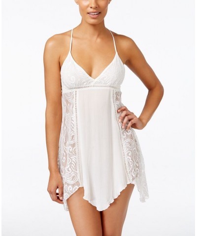 Flower Child Sheer Lace Chemise Lingerie Nightgown Ivory $13.50 Sleepwear