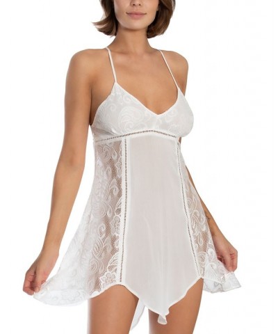 Flower Child Sheer Lace Chemise Lingerie Nightgown Ivory $13.50 Sleepwear