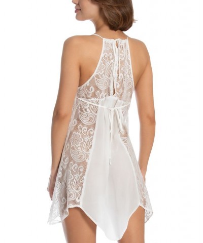 Flower Child Sheer Lace Chemise Lingerie Nightgown Ivory $13.50 Sleepwear