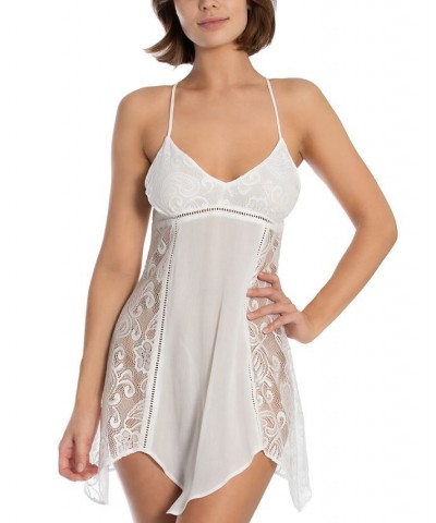 Flower Child Sheer Lace Chemise Lingerie Nightgown Ivory $13.50 Sleepwear