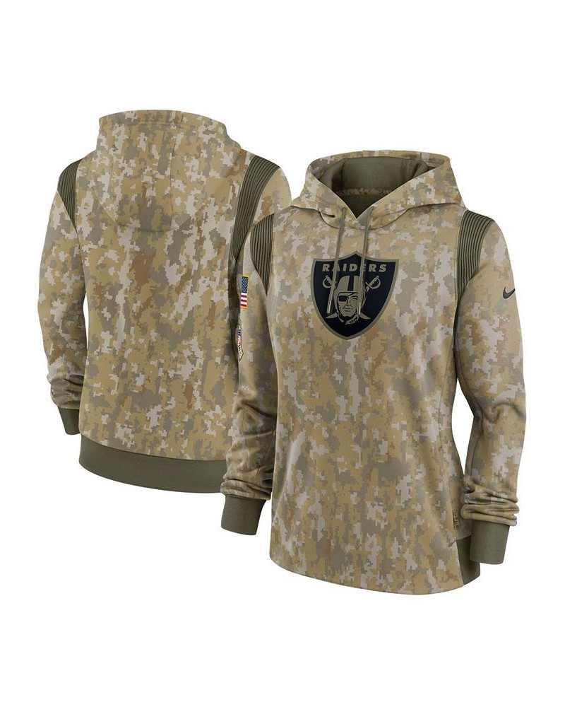 Women's Olive Las Vegas Raiders 2021 Salute To Service Therma Performance Pullover Hoodie Olive $39.95 Sweatshirts