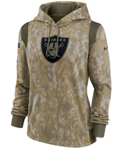 Women's Olive Las Vegas Raiders 2021 Salute To Service Therma Performance Pullover Hoodie Olive $39.95 Sweatshirts