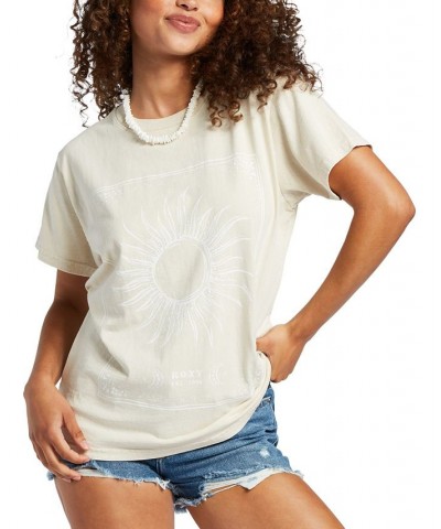 Juniors' Celeste Cotton Oversized Short-Sleeve T-Shirt Tapioca $23.50 Tops