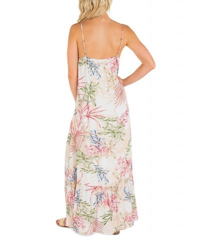 Juniors' Summer Palm Printed Sleeveless Maxi Dress White $48.60 Dresses