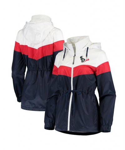 Women's White and Navy Houston Texans Stadium Full-Zip Hoodie Jacket White, Navy $45.89 Jackets