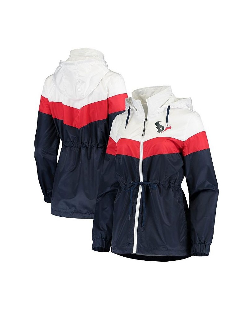 Women's White and Navy Houston Texans Stadium Full-Zip Hoodie Jacket White, Navy $45.89 Jackets