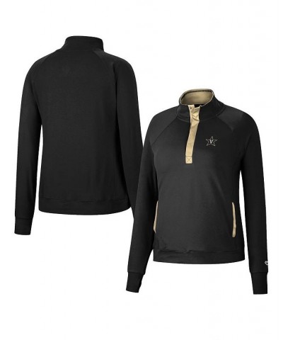 Women's Black Vanderbilt Commodores Kipling Raglan Quarter-Snap Top Black $22.55 Tops