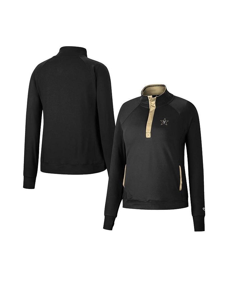 Women's Black Vanderbilt Commodores Kipling Raglan Quarter-Snap Top Black $22.55 Tops