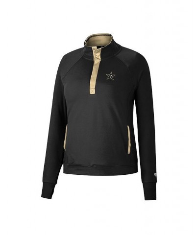 Women's Black Vanderbilt Commodores Kipling Raglan Quarter-Snap Top Black $22.55 Tops