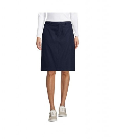 School Uniform Women's Active Chino Skort Top of the Knee Blue $23.08 Skirts