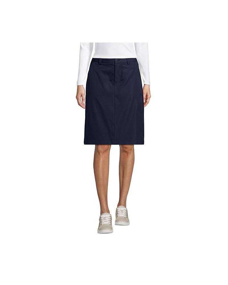 School Uniform Women's Active Chino Skort Top of the Knee Blue $23.08 Skirts