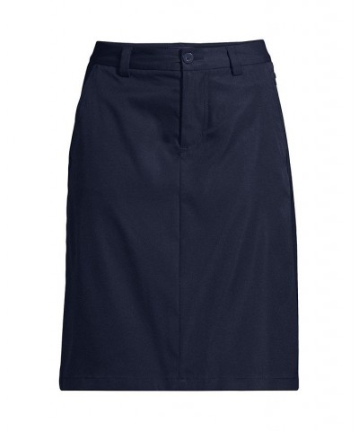 School Uniform Women's Active Chino Skort Top of the Knee Blue $23.08 Skirts