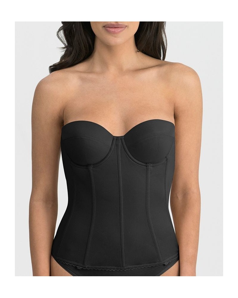 Brianna Low Back Strapless Longline Bra 8980 Black $42.32 Bras