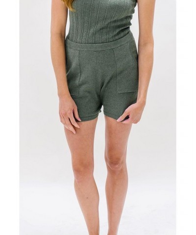 Womens' Sweater Short Green $19.58 Shorts