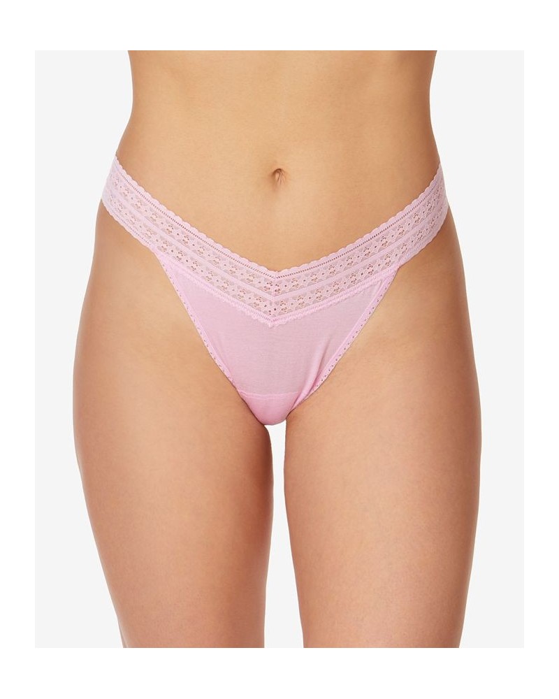 Women's One Size Dream Original Rise Thong Underwear Cotton Candy Pink $16.83 Panty