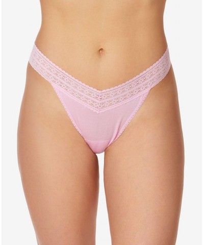 Women's One Size Dream Original Rise Thong Underwear Cotton Candy Pink $16.83 Panty