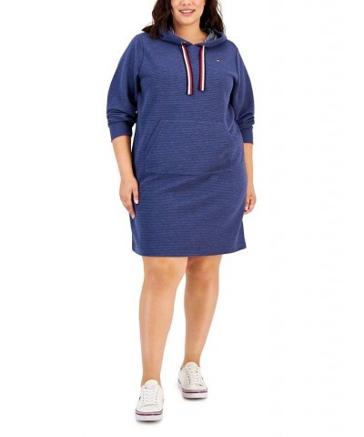 Plus Size Ottoman Hoodie Dress Denim Heather $30.11 Dresses