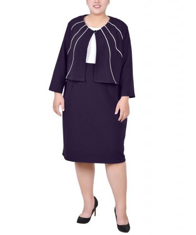 Plus Size 3/4 Sleeve Jacket and Dress Mallard $15.64 Dresses