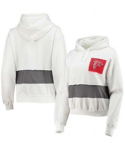 Women's White Atlanta Falcons Crop Dolman Pullover Hoodie White $35.20 Sweatshirts