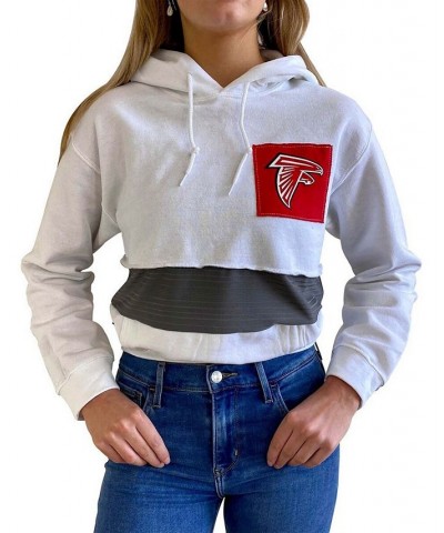 Women's White Atlanta Falcons Crop Dolman Pullover Hoodie White $35.20 Sweatshirts