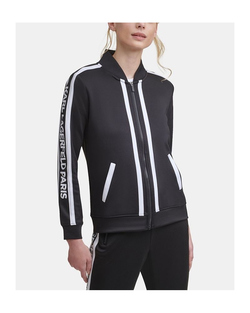 Block Letter Athleisure Jacket Black $40.63 Jackets