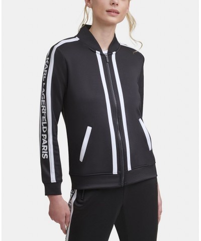 Block Letter Athleisure Jacket Black $40.63 Jackets