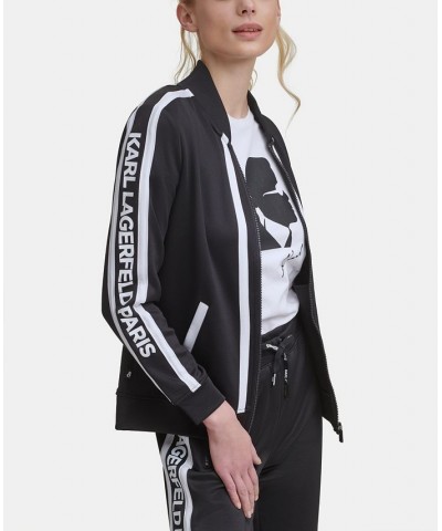 Block Letter Athleisure Jacket Black $40.63 Jackets