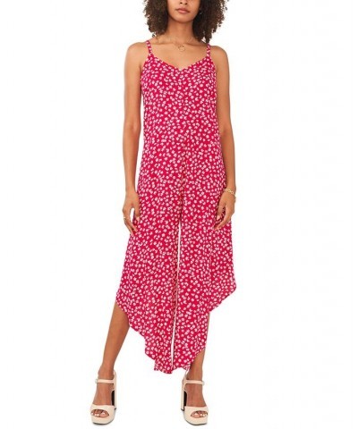 Women's Wide-Leg Challis Jumpsuit Berry/white $33.18 Pants