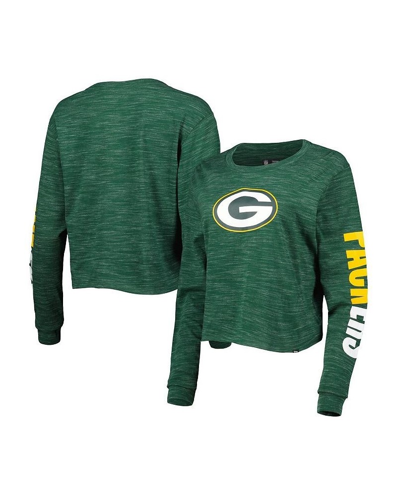 Women's Green Green Bay Packers Crop Long Sleeve T-shirt Green $23.52 Tops