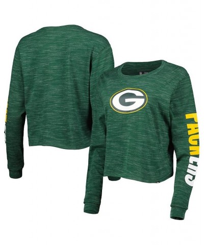 Women's Green Green Bay Packers Crop Long Sleeve T-shirt Green $23.52 Tops