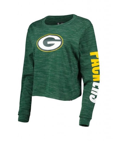 Women's Green Green Bay Packers Crop Long Sleeve T-shirt Green $23.52 Tops