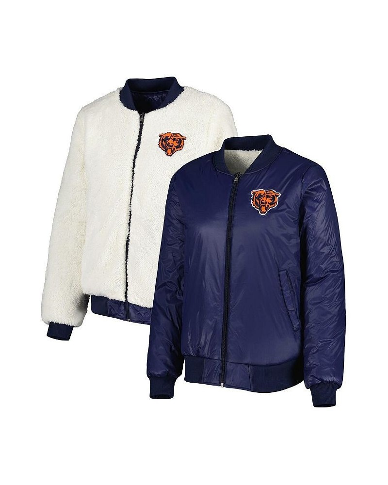 Women's Oatmeal Navy Chicago Bears Switchback Reversible Full-Zip Jacket Oatmeal, Navy $42.50 Jackets