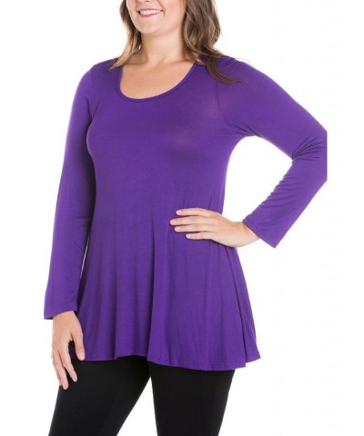 Women's Plus Size Poised Swing Tunic Top Red $32.83 Tops