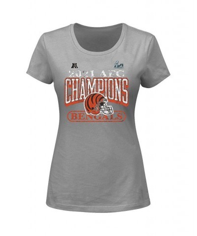 Women's Heathered Gray Cincinnati Bengals 2021 AFC Champions Plus Size Classic Play Scoop Neck T-shirt Heathered Gray $16.00 ...