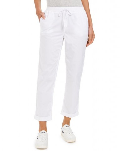 Women's Pull On Cuffed Pants Bright White $19.11 Pants