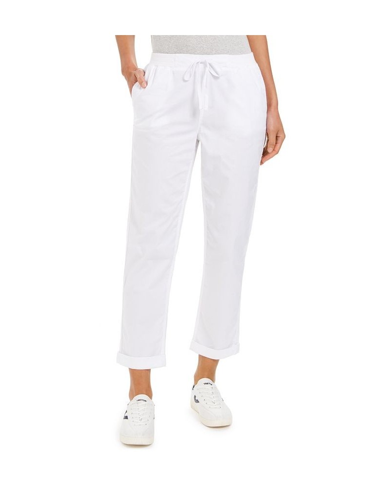 Women's Pull On Cuffed Pants Bright White $19.11 Pants