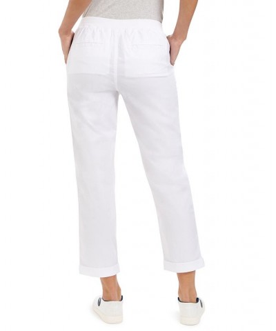 Women's Pull On Cuffed Pants Bright White $19.11 Pants