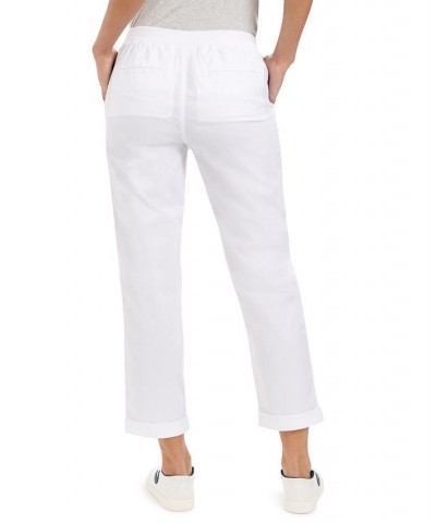 Women's Pull On Cuffed Pants Bright White $19.11 Pants