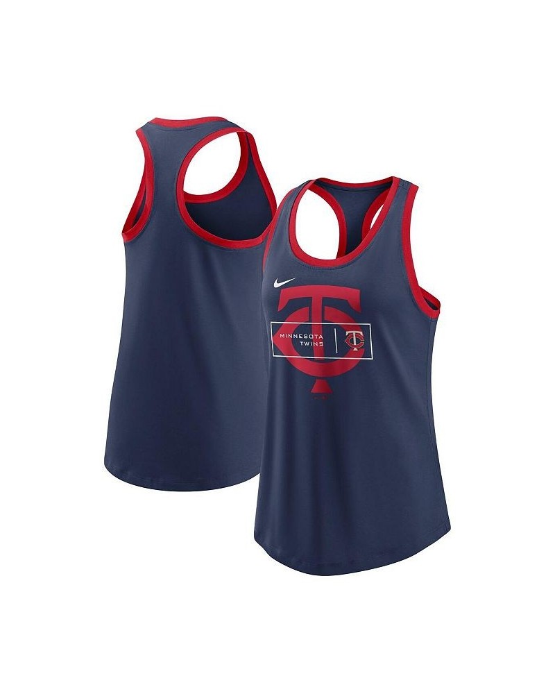 Women's Navy Minnesota Twins X-Ray Racerback Performance Tank Top Navy $26.99 Tops