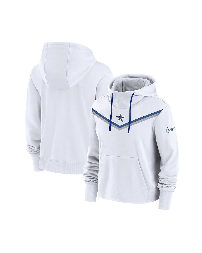 Women's White Royal Dallas Cowboys Historic Performance Pullover Hoodie White, Royal $41.80 Sweatshirts