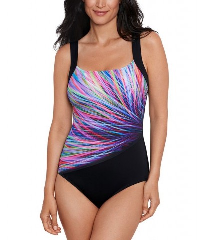 Shape Solver Sport for Women's Color Flow Illusion One-Piece Swimsuit Multi $37.76 Swimsuits