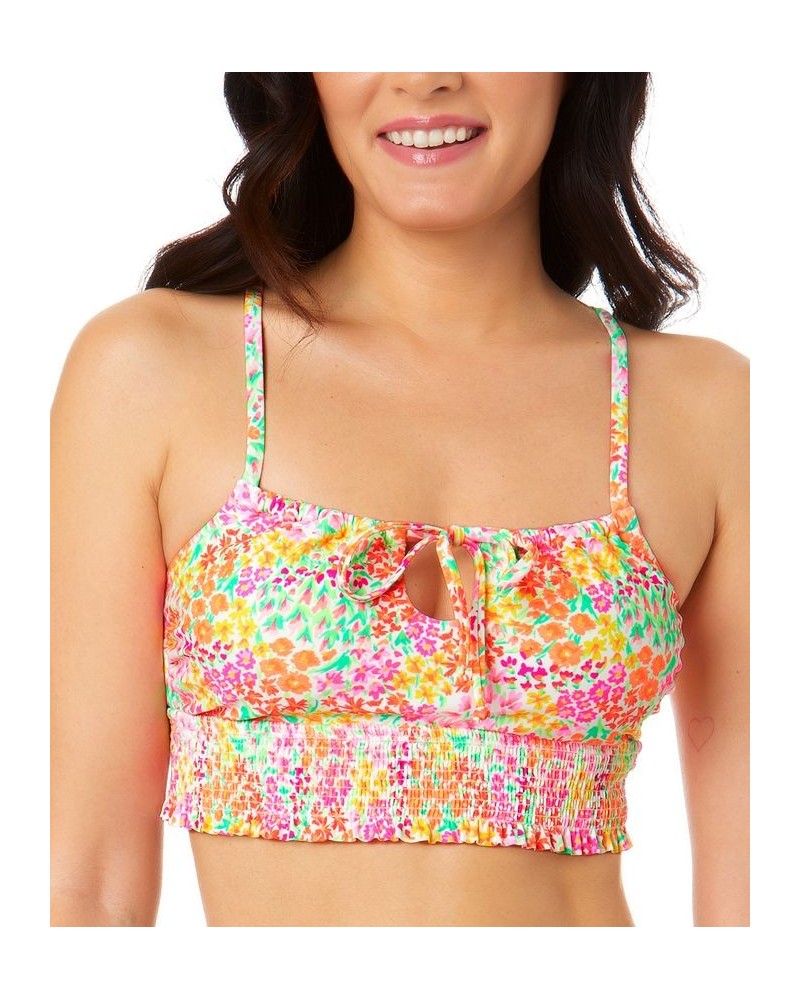 Juniors' Sun Garden Smocked Cami Bikini Top Multi $18.89 Swimsuits