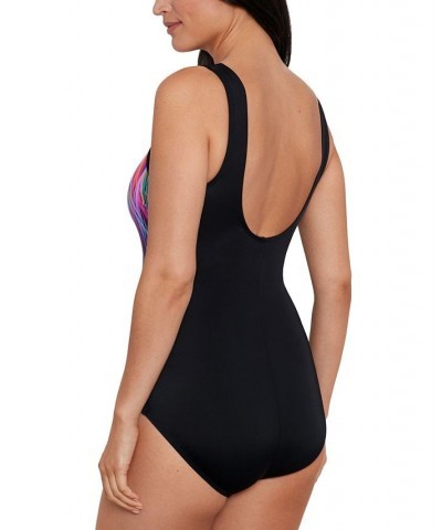 Shape Solver Sport for Women's Color Flow Illusion One-Piece Swimsuit Multi $37.76 Swimsuits