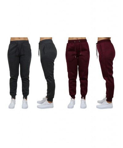 Women's Loose Fit Fleece Jogger Sweatpants Pack of 2 Navy - Red $27.00 Pants