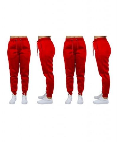 Women's Loose Fit Fleece Jogger Sweatpants Pack of 2 Navy - Red $27.00 Pants