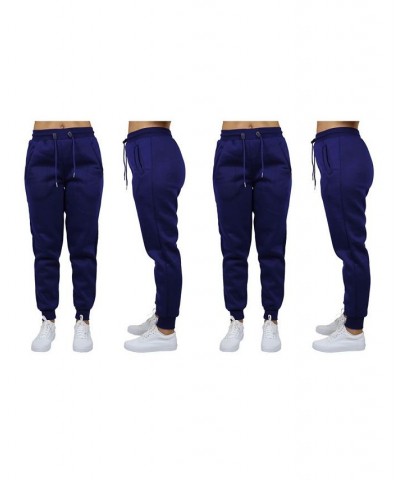 Women's Loose Fit Fleece Jogger Sweatpants Pack of 2 Navy - Red $27.00 Pants