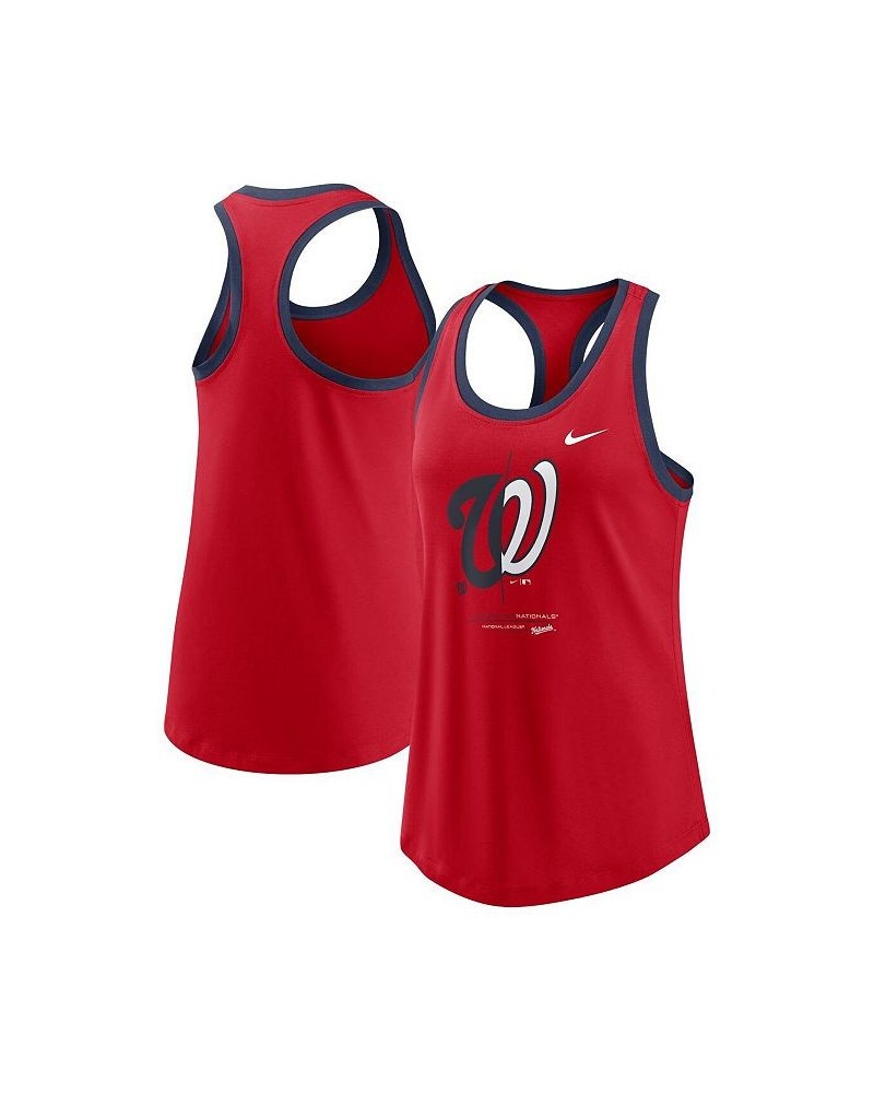 Women's Red Washington Nationals Tech Tank Top Red $18.00 Tops